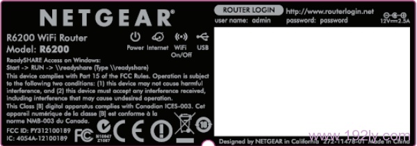 查看网件R6200路由器预设的WiFi名称、WiFi密码